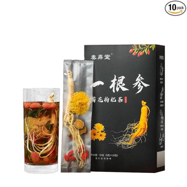 Ginseng Tea, Chrysanthemu Goji Tea, Chinese Tea, Licorice Chinese wolf-berry Mulberry Lea Combination of Floral Tea 人参茶